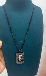 108 Om Namah Shivay MicroCarved Tag Pendent with Chain