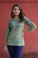 Forest Green Floral Bagru Print Kurti